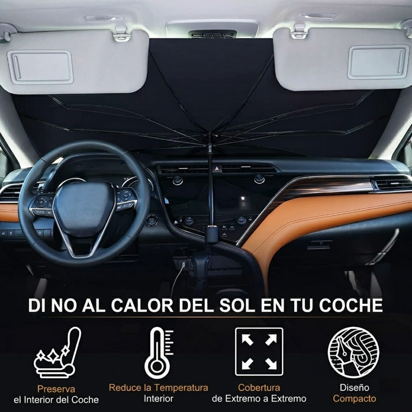 SOMBRILLA PARASOL PARA CARRO TIPO PARAGUAS PLEGABLE