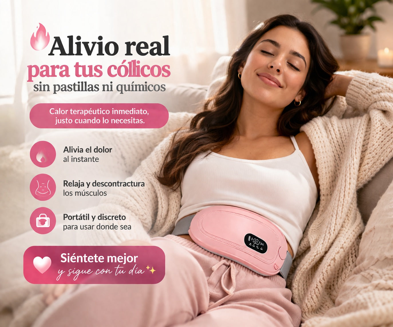 CINTURÓN TÉRMICO MENSTRUAL RECARGABLE