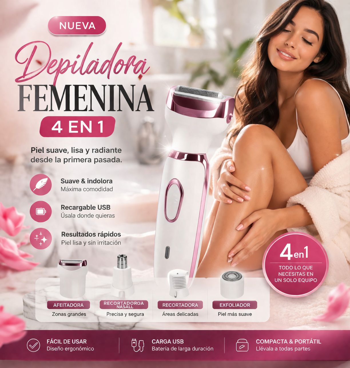 DEPILADORA FEMENINA 4 EN 1